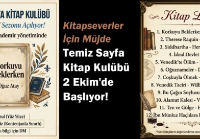 Temiz Sayfa Kitap Kulübü 2 Ekim’de Başlıyor! Temiz Sayfa Kitap Kulübü 2 Ekim’de Başlıyor!